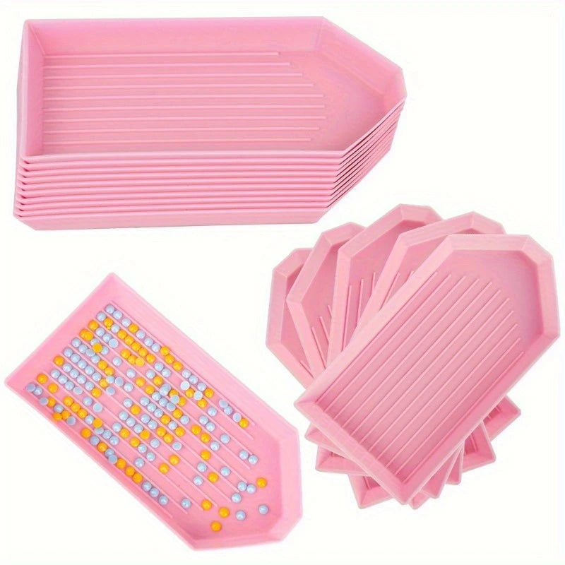 Pink Rhinestone Trays - (5 Pack)