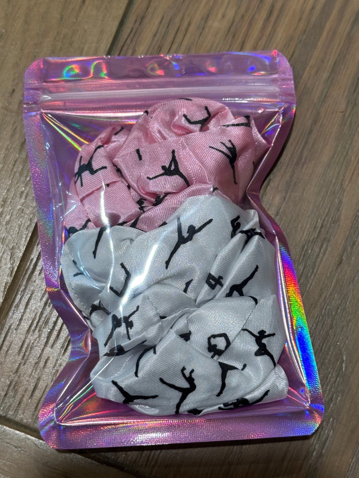 Satin Dance Scrunchies – Dance Silhouette Print - 2 Pack