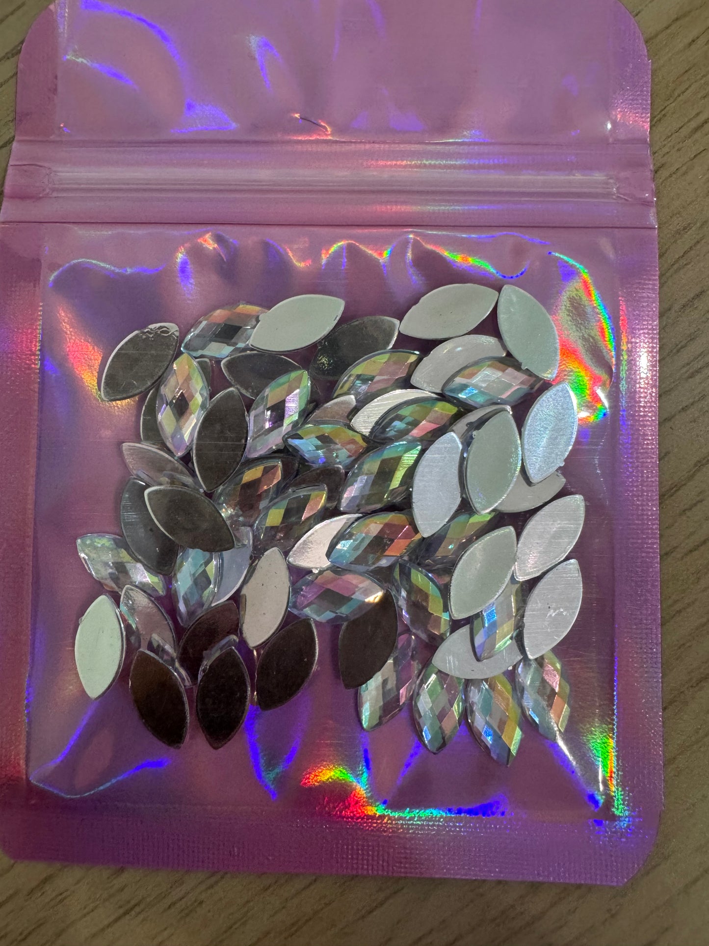 Ab Crystal Horse Eyes Flatback Rhinestones (6 x 12mm)