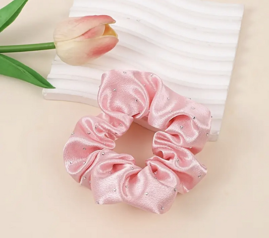 Rhinestone Satin Dance Scrunchies – 2 Pack