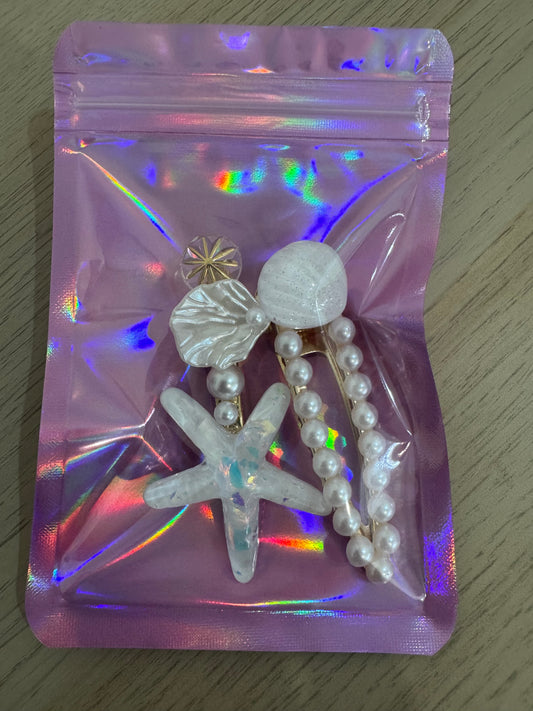 Mermaid-Inspired Hair Clip Sets – 2 Pack